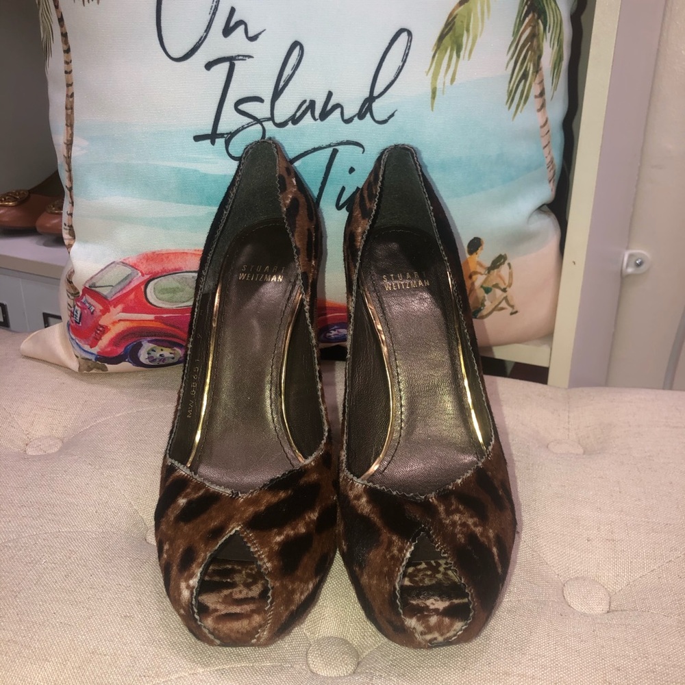 Stuart Weitzman Pipespy Leopard-Print Heels - image 4